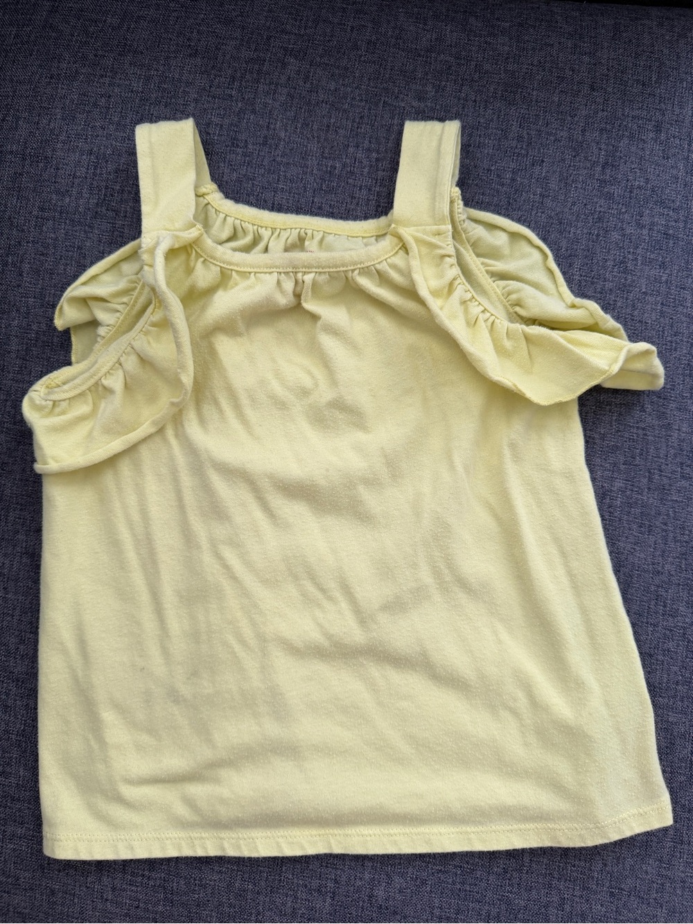 Cat & Jack Light Yellow Ruffle-Trim Tank Top